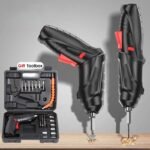 Cordless Electric Screwdriver Kit, Rechargeable Lithium-Ion Drill Driver with Lithium Locking System, Low-Voltage Handheld Suitable for DIY, Electronics Repair