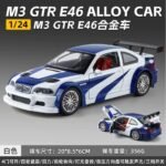 BMW M3 GTR E46 1:24 scale die-cast model car with opening doors, hood, trunk, lights and sound.