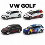 Volkswagen Golf miniature die-cast model cars with sporty hatchback designs