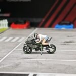 Kawasaki H2R 1:64 scale miniature die-cast motorcycle model in a window display box.