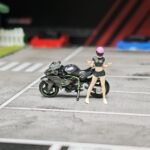 Kawasaki H2R 1:64 scale miniature die-cast motorcycle model in a window display box.