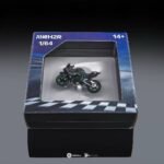 Kawasaki H2R 1:64 scale miniature die-cast motorcycle model in a window display box.